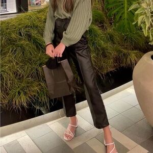 Princess Polly Black Leather Pants